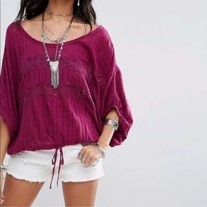 Free people I’m your baby lace pullover knit top S